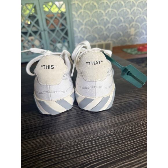 OFF-WHITE Vulcanized White & Gray Canvas Low Top Sneakers Sz. 37 - Picture 11 of 11